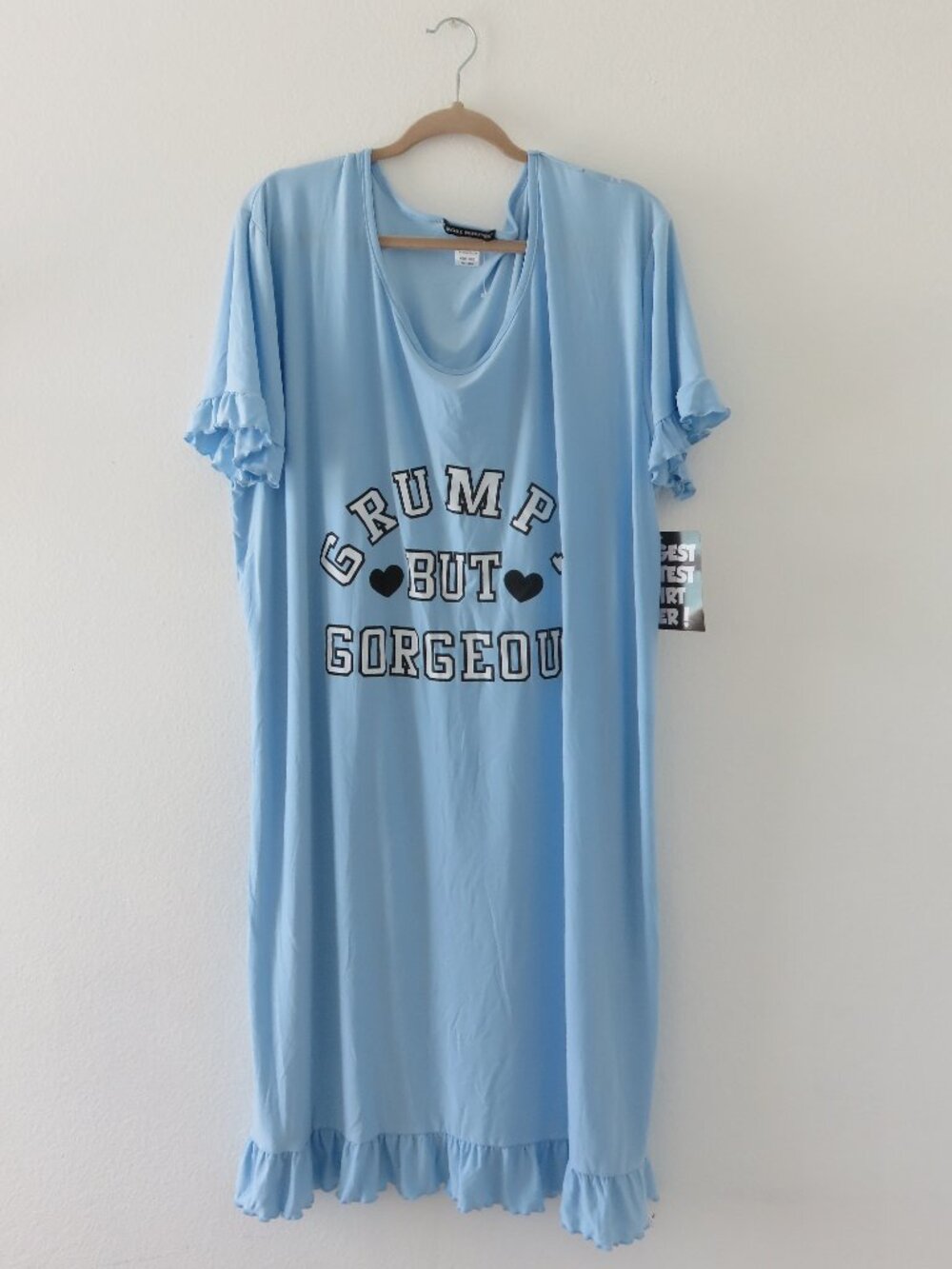 (#133) 5 More Minutes Lt. Blue ( GRUMPY BUT GORGEOUS) PJ Night Gown one size